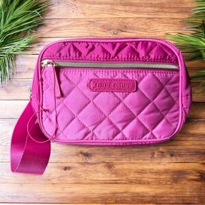 JUICY COUTURE Quilted Crossbody Belt Bag Waist Fanny Pack – Hot Pink